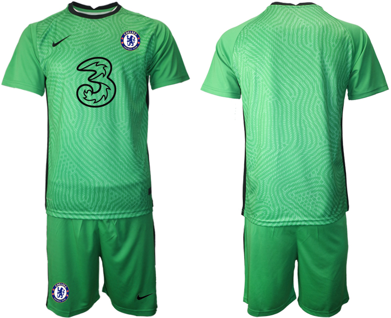 Men 2021 Chelsea green goalkeeper soccer jerseys->chelsea jersey->Soccer Club Jersey